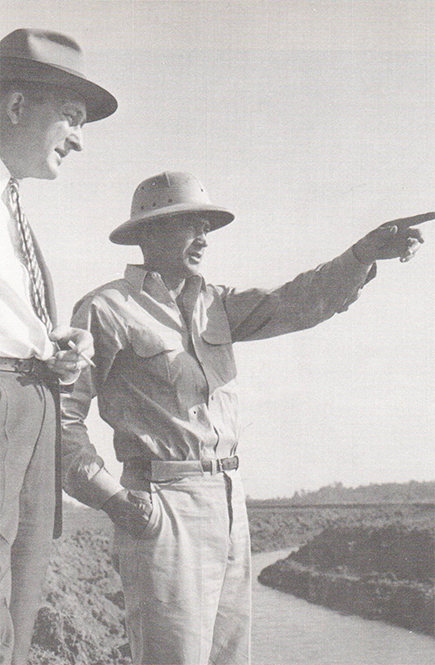 Rex Kimbriel (right), is the first commercial rice producer in the Delta.
